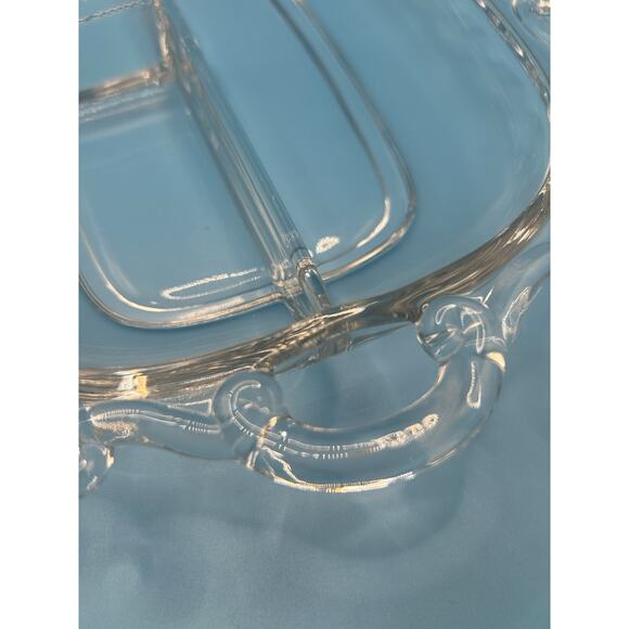 Vintage Heisey Lariat Pattern 3 Part Divided Crystal Glass Relish Celery Dish - Picture 5 of 9